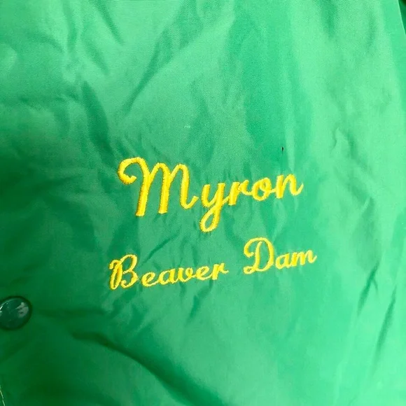 Vintage 1960s Beaver Dam High School Letterman’s JacketGreen and Yellow Ripon